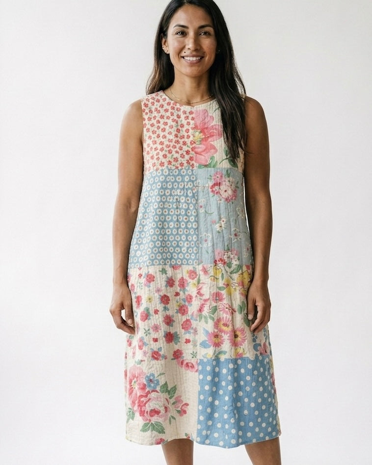 Inès™ | Vestido Midi Patchwork