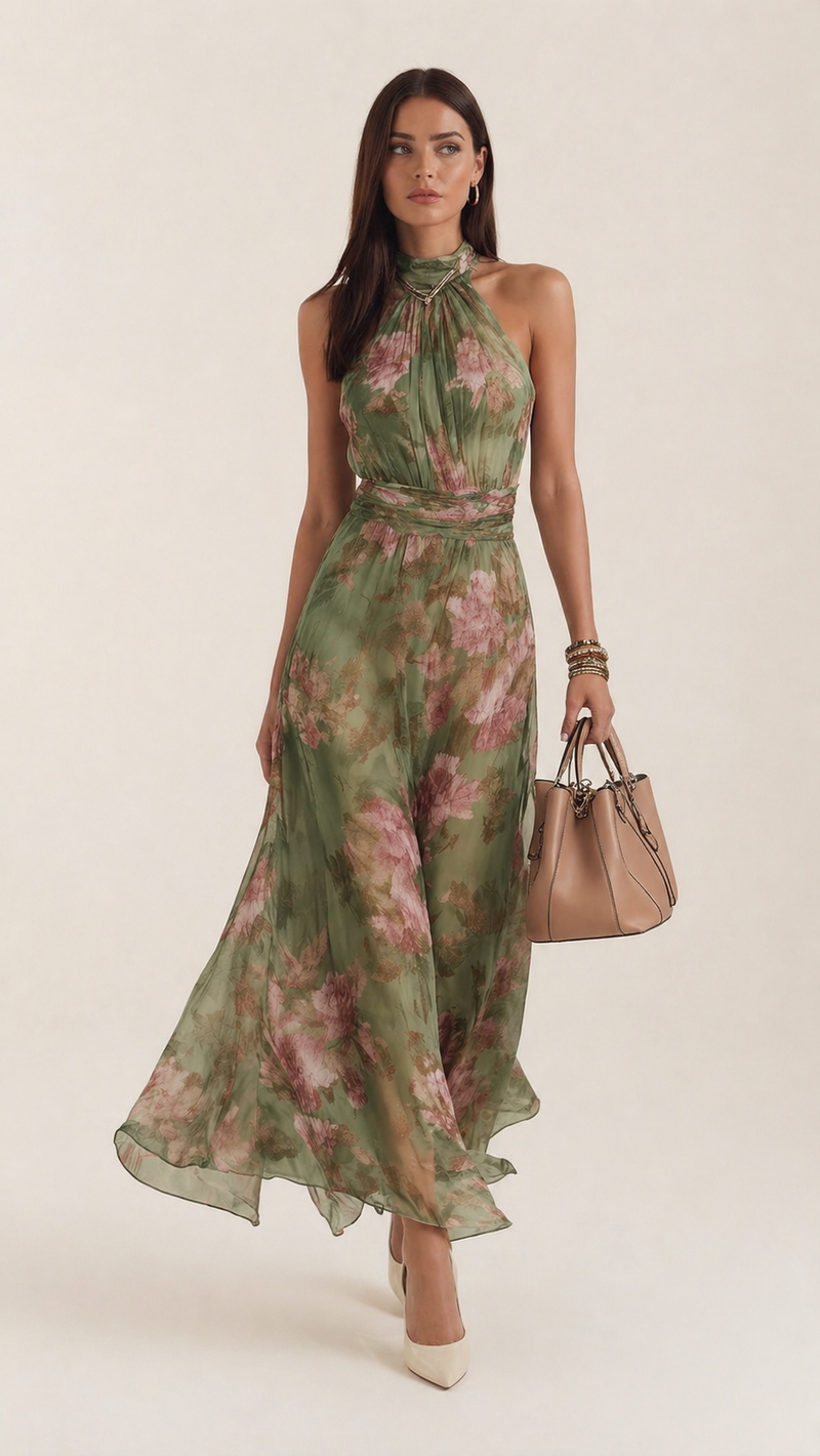 María Reyes™ | Elegante vestido con estampado floral