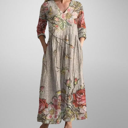 Rosenda™ | Elegante Vestido Midi con Estampado Floral