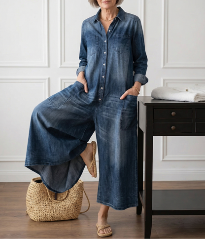 Icía™ | Mono denim con botones