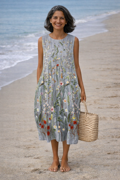 Romane™ | Vestido midi flores salvajes