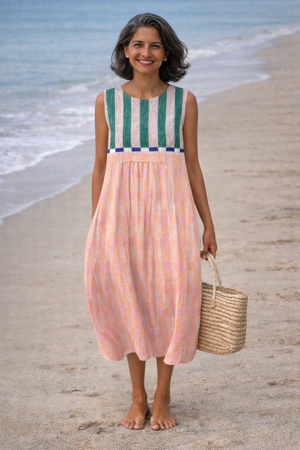 Victoire™ | Vestido midi rayas pastel