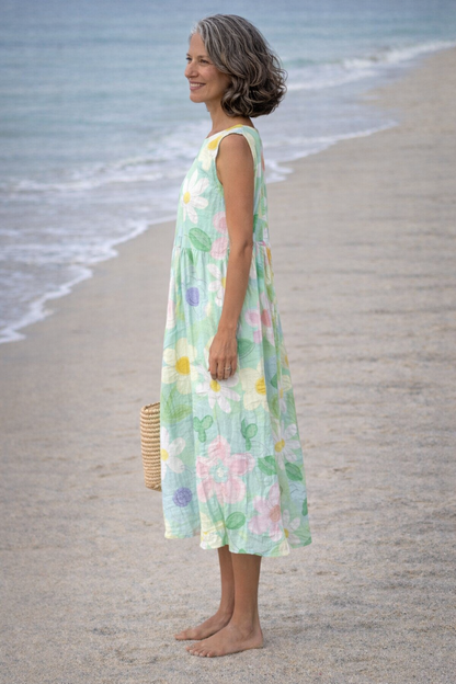 Élise™ | Vestido midi flores pastel