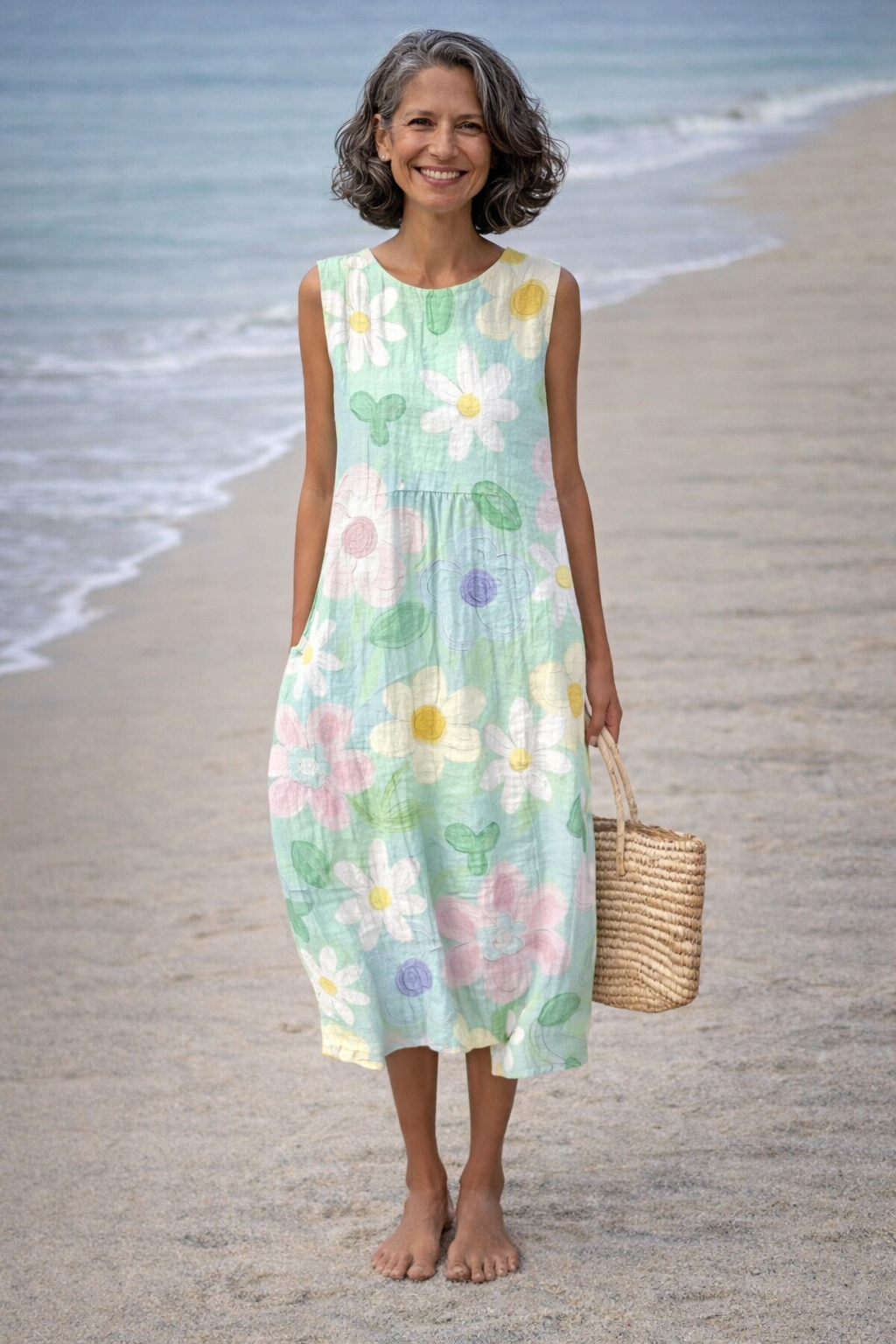 Élise™ | Vestido midi flores pastel