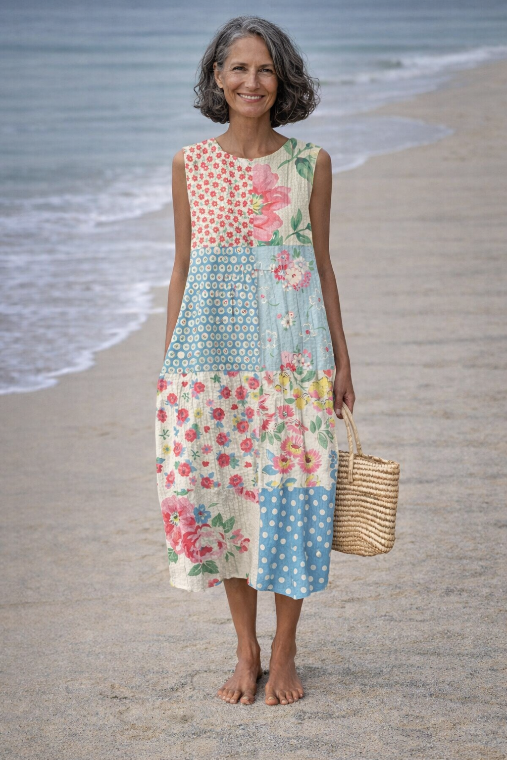 Inès™ | Vestido Midi Patchwork