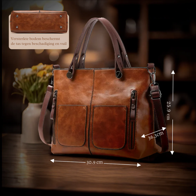 Marvella™ | Bolso hombro atemporal cuero vegano