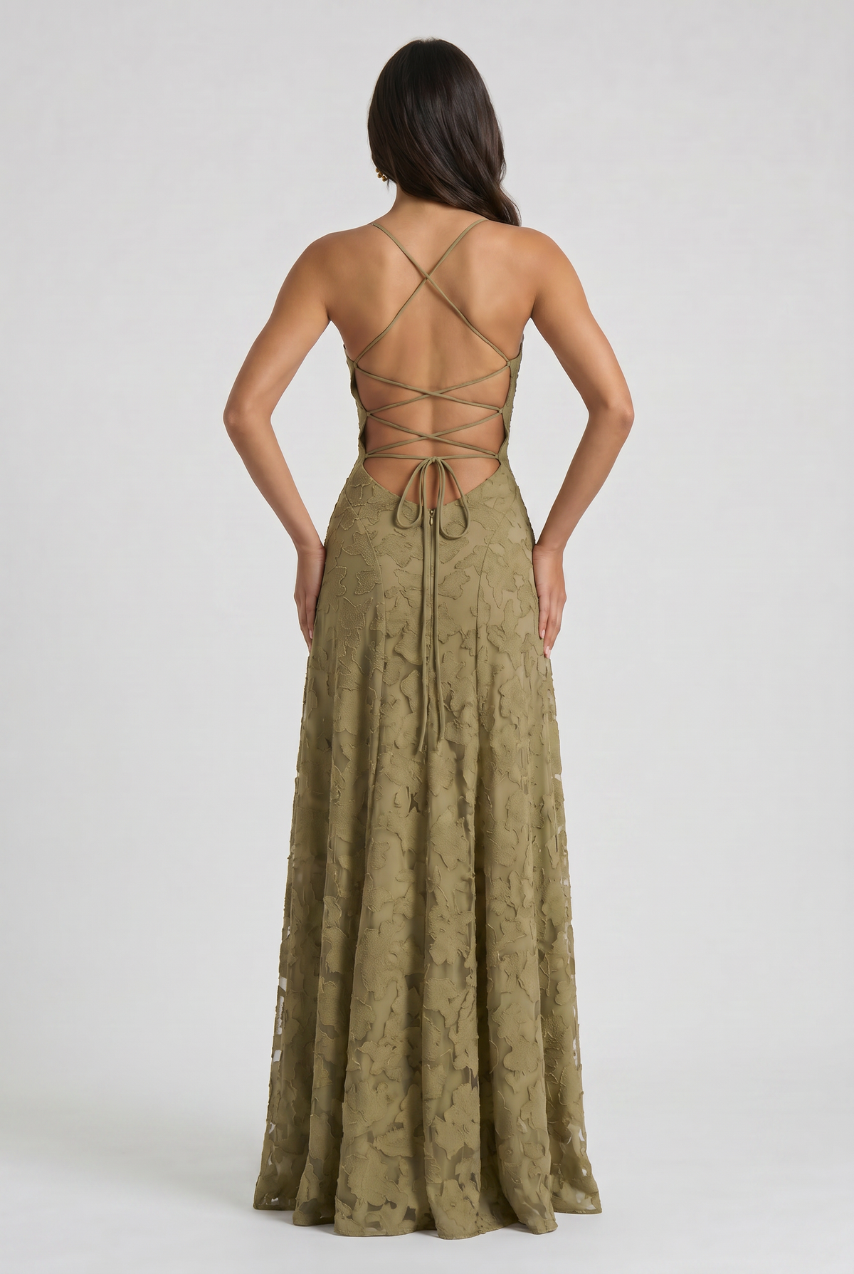 Eloísa™ | Maxi Dress with Cowl Neck and Lace-Up Back