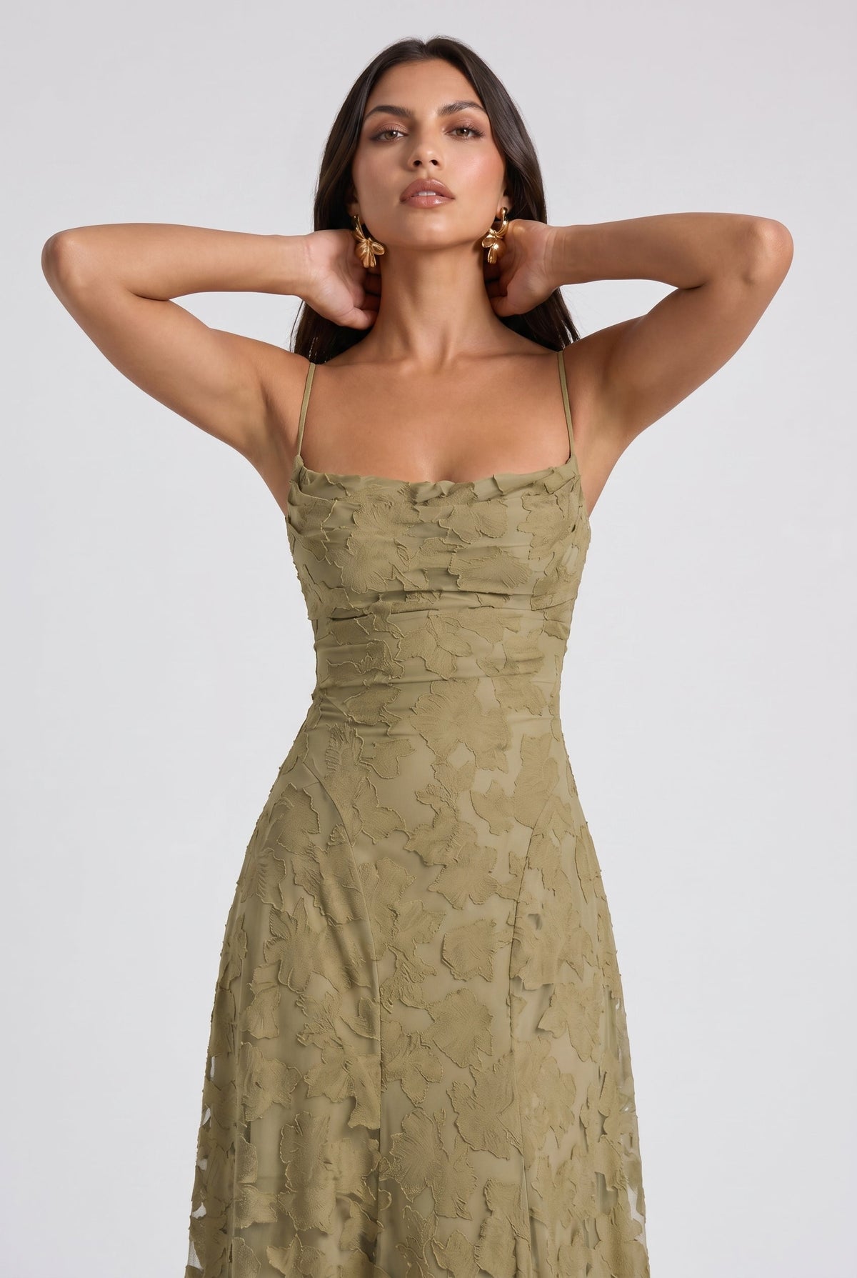 Eloísa™ | Maxi Dress with Cowl Neck and Lace-Up Back
