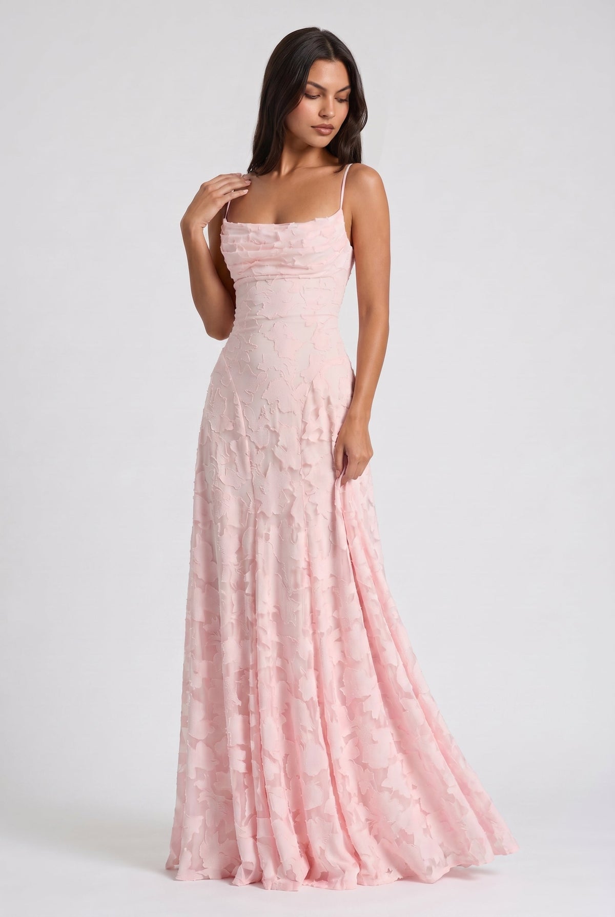 Eloísa™ | Maxi Dress with Cowl Neck and Lace-Up Back