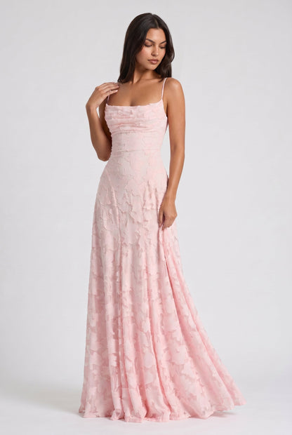 Eloísa™ | Maxi Dress with Cowl Neck and Lace-Up Back