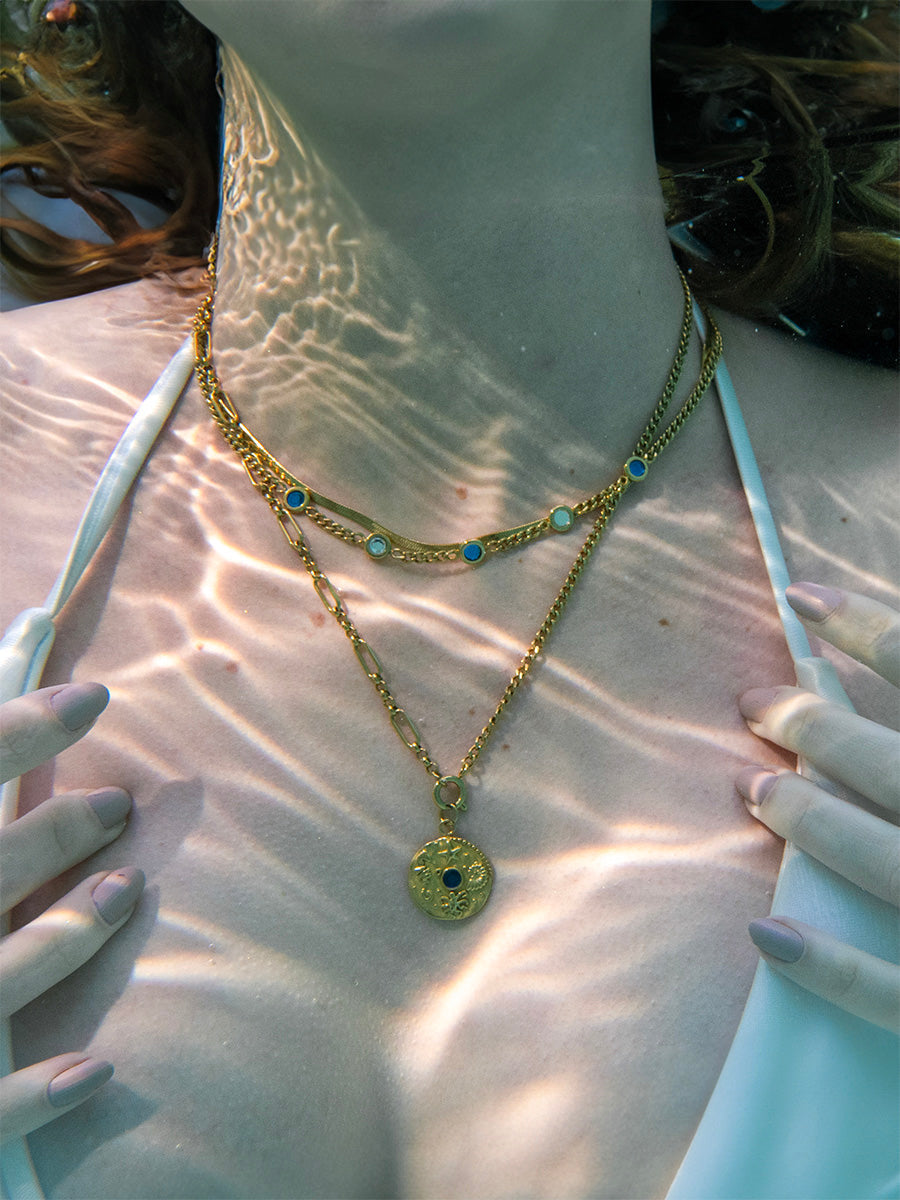 María Emma™ | Collar Dueto - Mar y Cielo