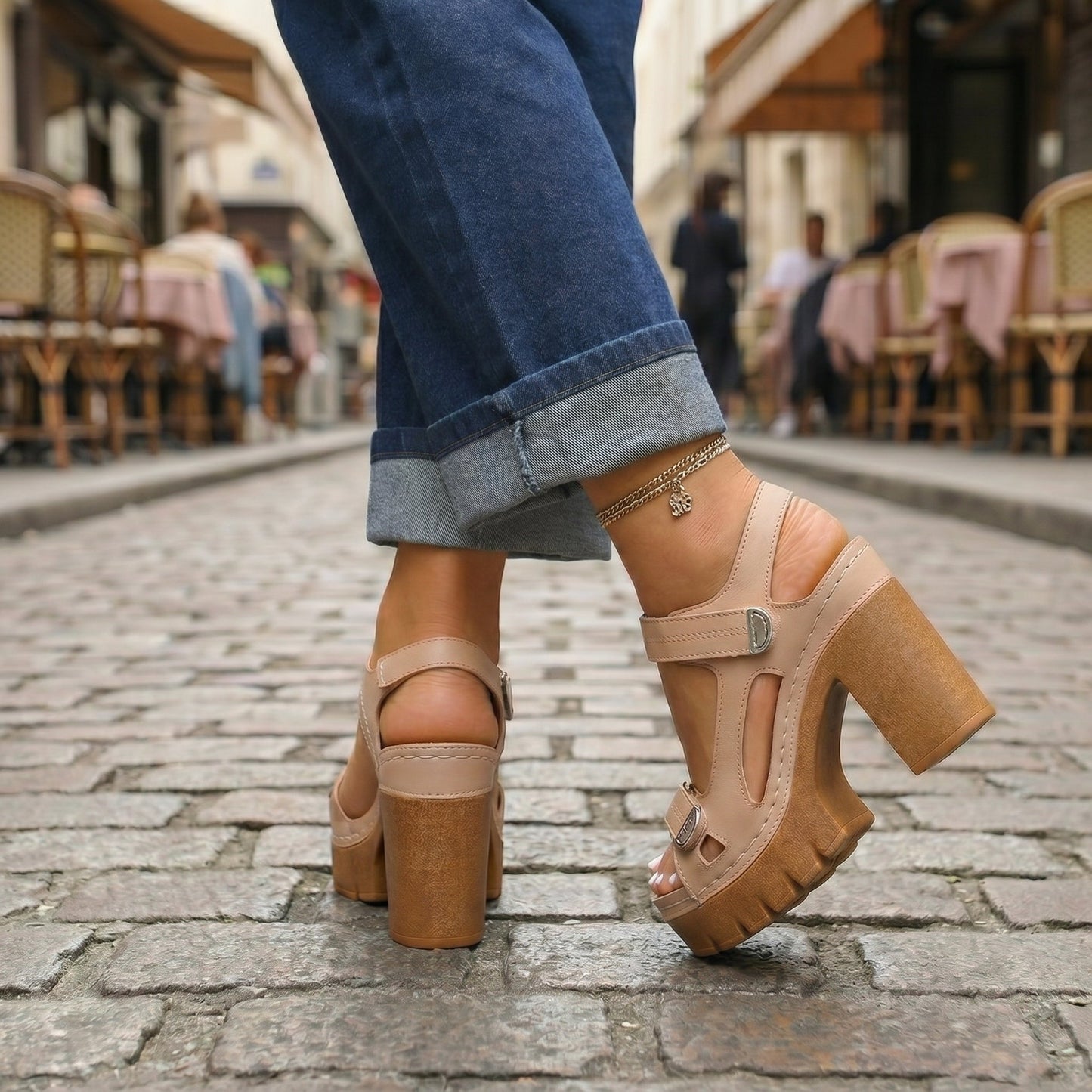 Adriana™ | Sandalias con Plataforma y Tacón Ancho