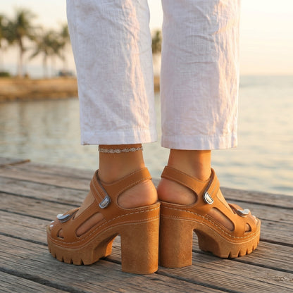 Adriana™ | Sandalias con Plataforma y Tacón Ancho
