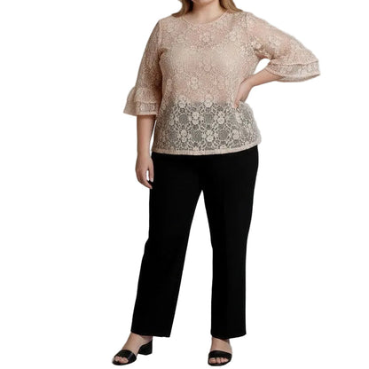 Ximena™ | Plus Size Stretch Lace Maxi Blouse