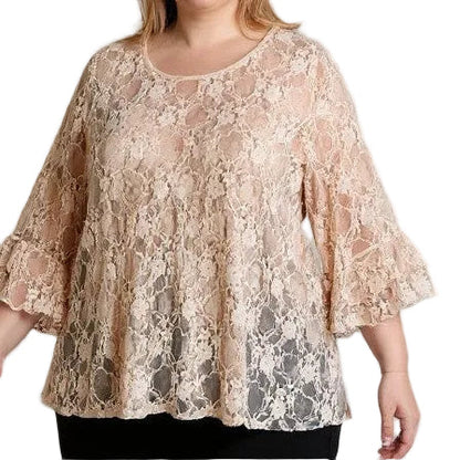 Ximena™ | Plus Size Stretch Lace Maxi Blouse