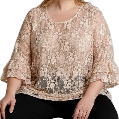 Ximena™ | Plus Size Stretch Lace Maxi Blouse
