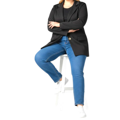 Camila™ | Saco Ligero de Viscosa con Botones Dorados