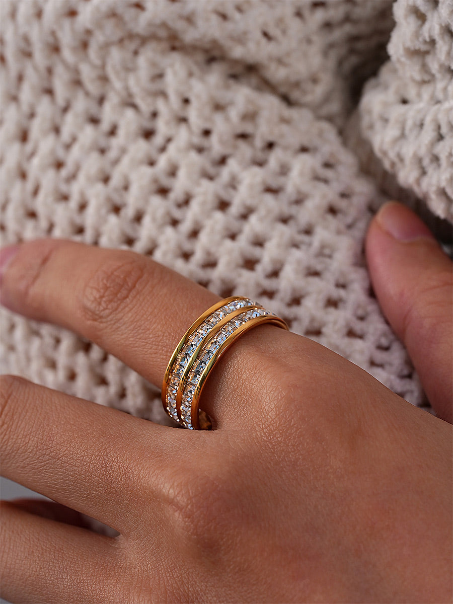 María Serena™ | Anillo Doble Brillo