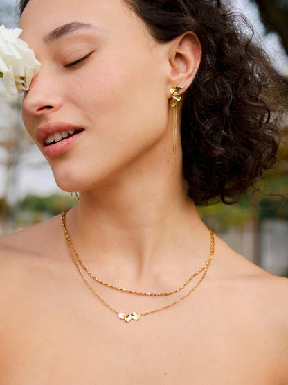 María Susana™ | Pendientes Brillantes en Forma de Hoja