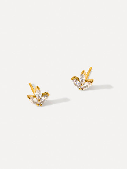 María Susana™ | Pendientes Brillantes en Forma de Hoja