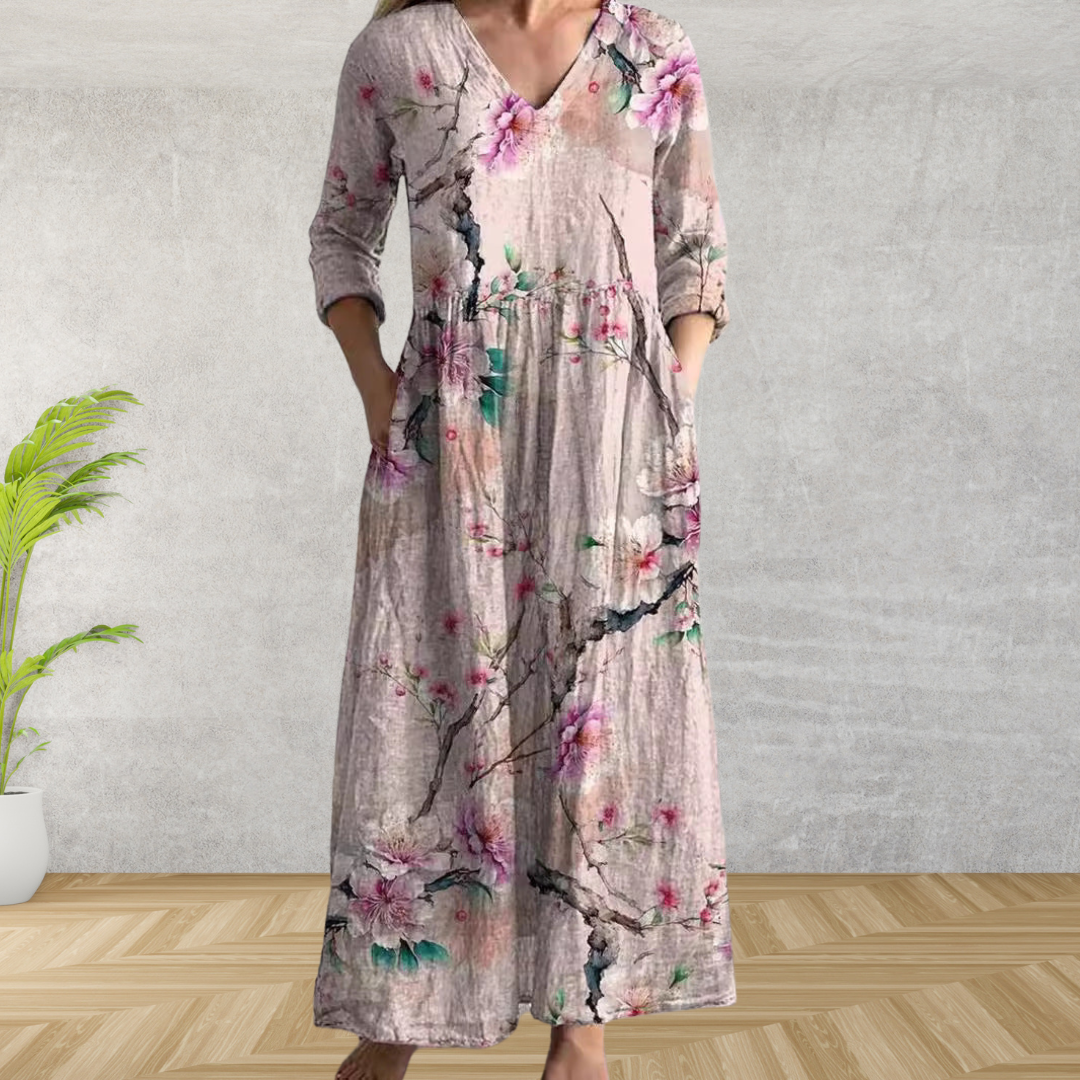 Rosenda™ | Elegante Vestido Midi con Estampado Floral
