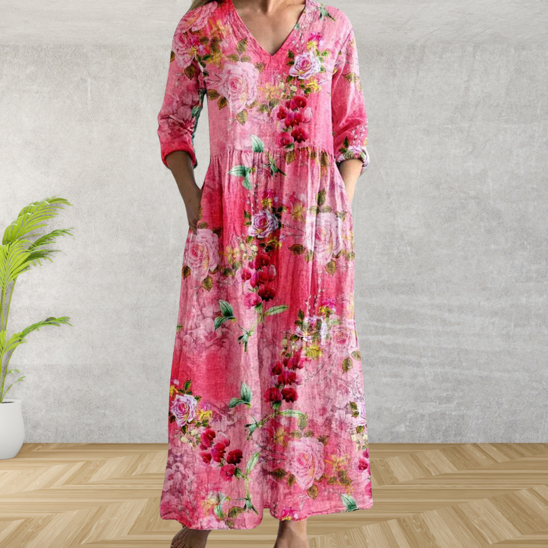 Rosenda™ | Elegante Vestido Midi con Estampado Floral