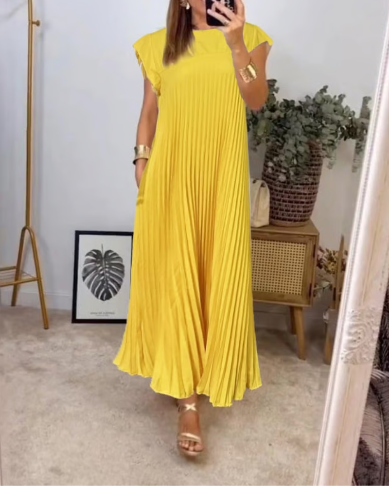 Aroha™ | Vestido Sin Mangas con Pliegues