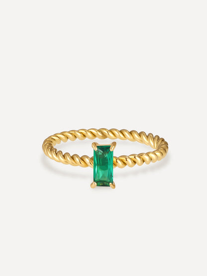 María Pureza™ | Anillo Espiral Verde Elegante