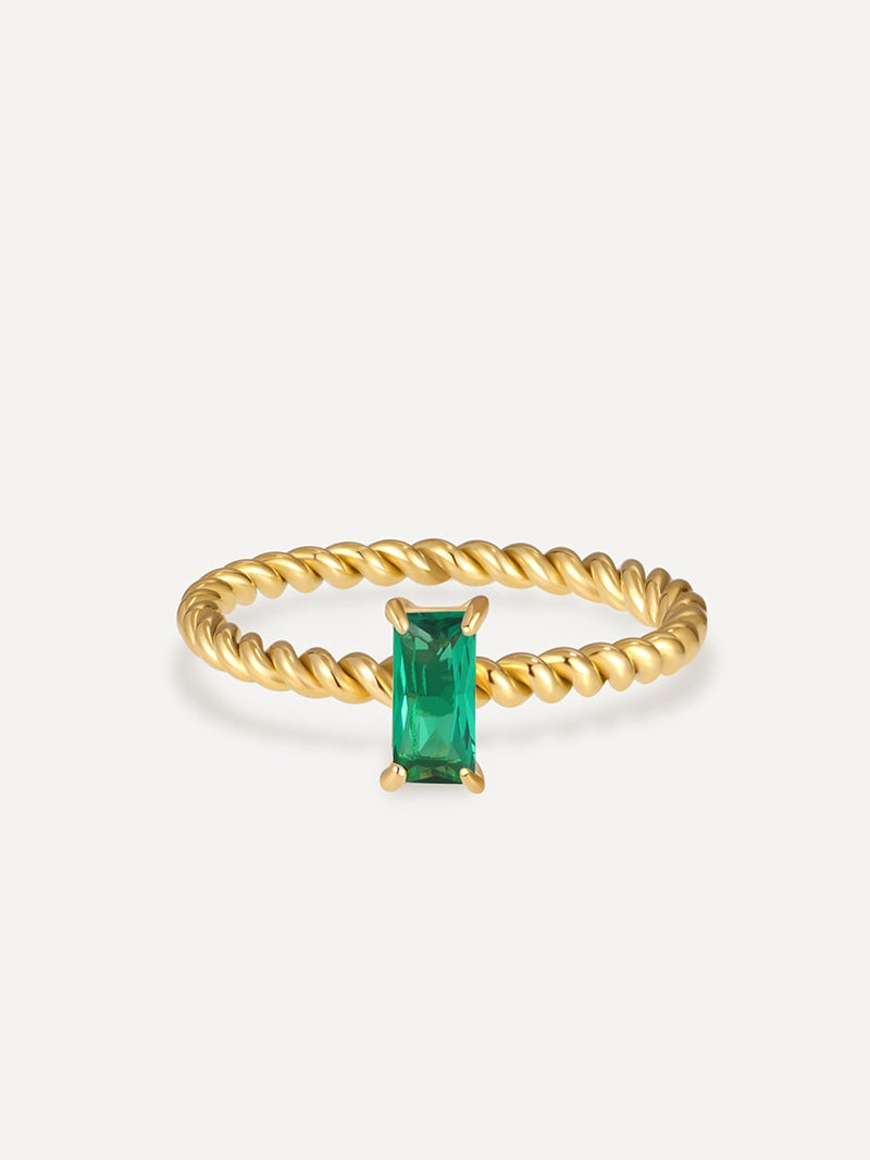 María Pureza™ | Anillo Espiral Verde Elegante