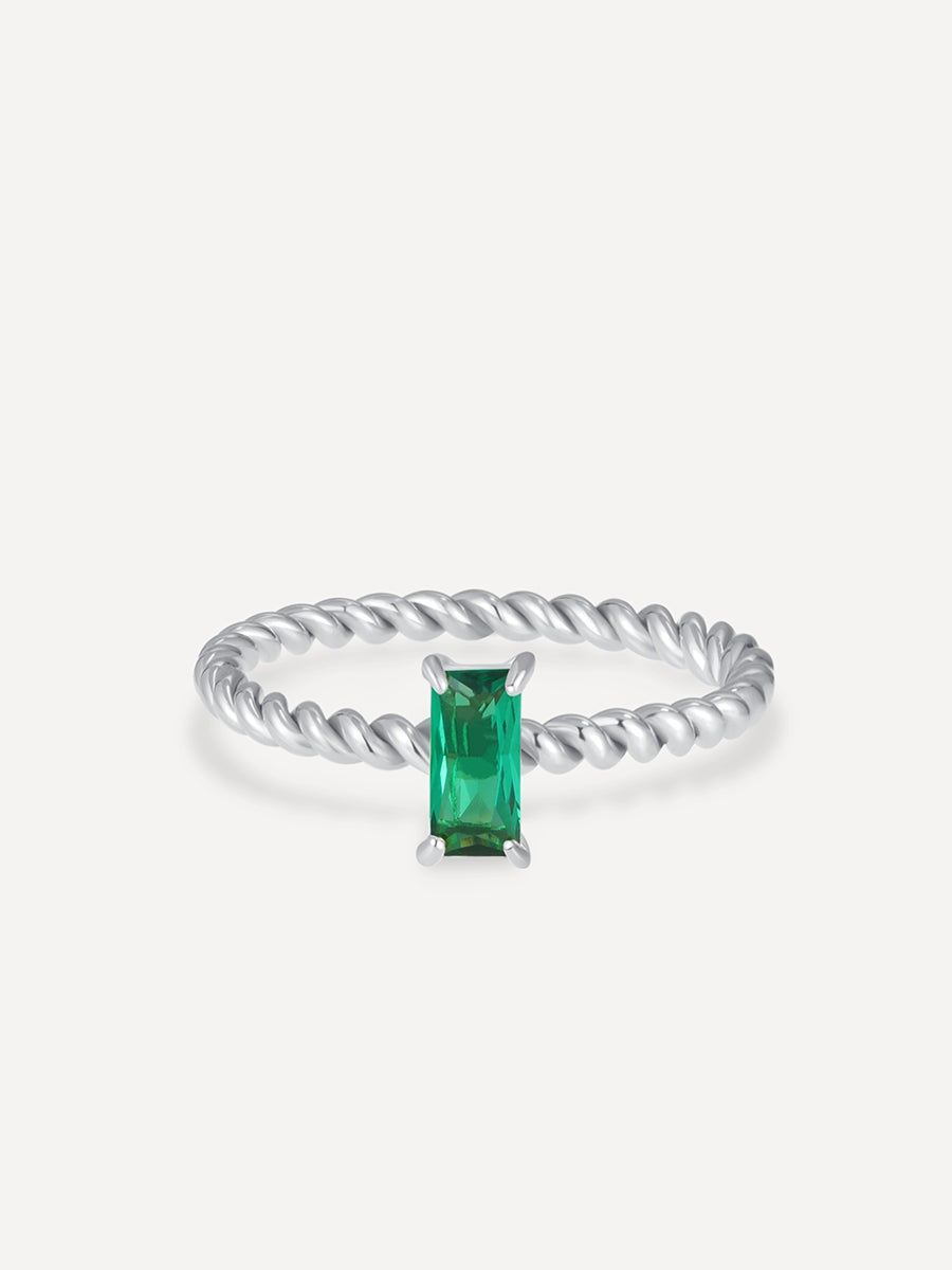 María Pureza™ | Anillo Espiral Verde Elegante
