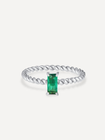 María Pureza™ | Anillo Espiral Verde Elegante
