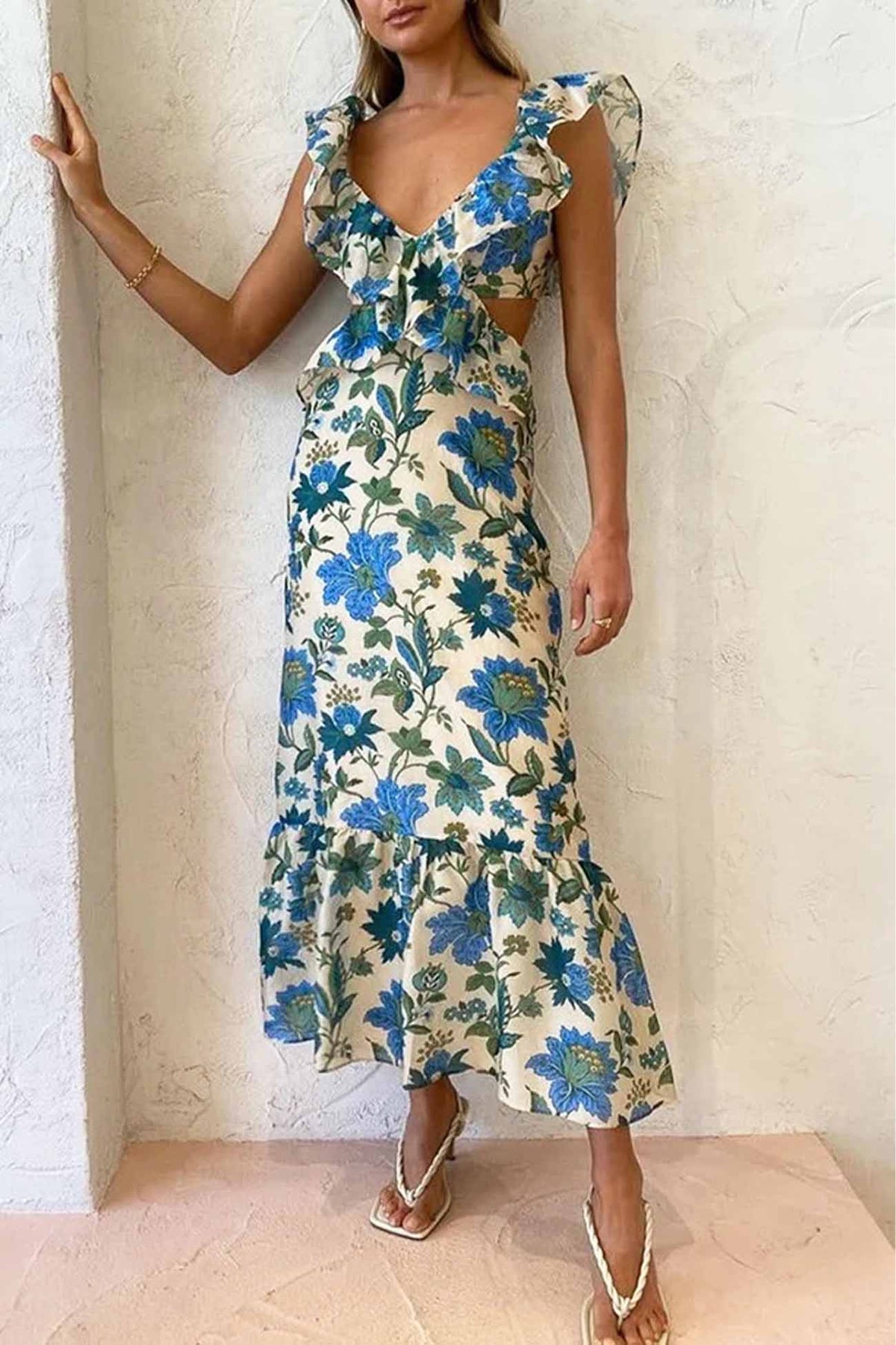 Damaris™ | Vestido Floral con Detalles de Volantes
