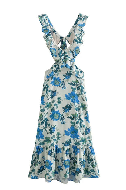 Damaris™ | Vestido Floral con Detalles de Volantes