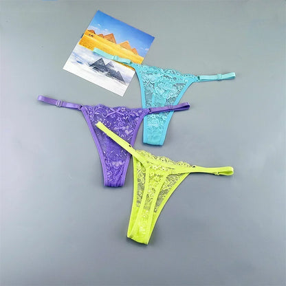 Adèle™ | Pack 3 tangas de encaje transparente