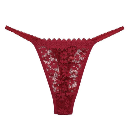 Alix™ | Tanga de malla con encaje floral