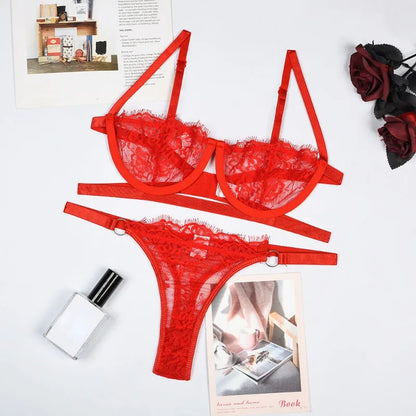 Bérénice™ | Conjunto de encaje con bordado floral
