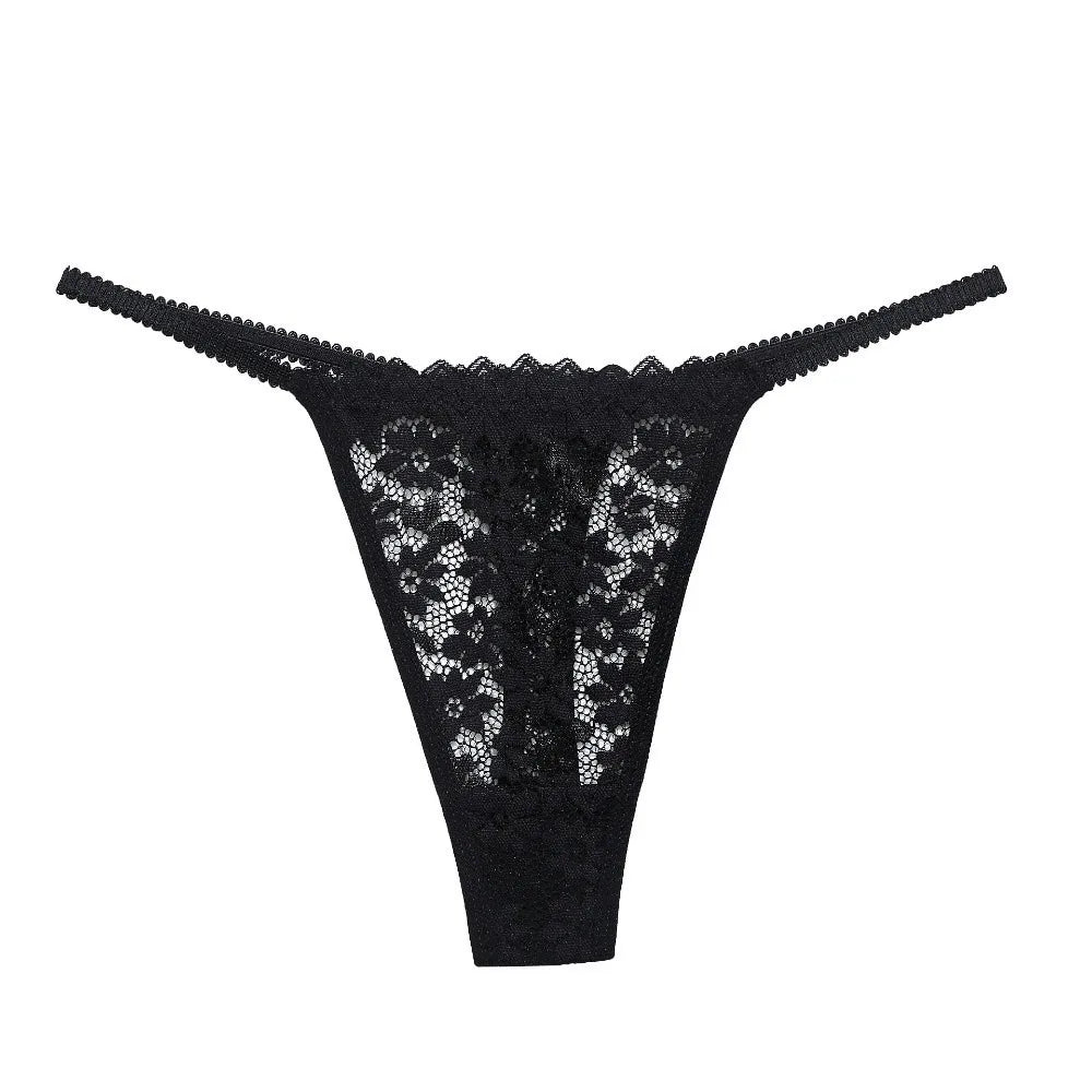 Alix™ | Tanga de malla con encaje floral