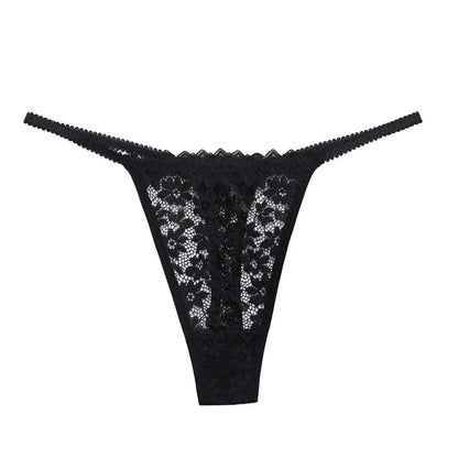 Alix™ | Tanga de malla con encaje floral
