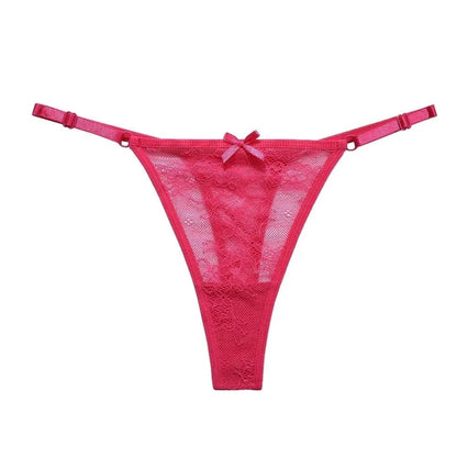 Lila™ | Tanga de encaje transparente con lazo