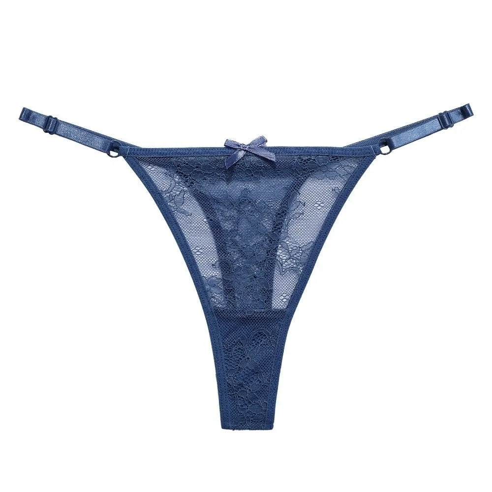 Lila™ | Tanga de encaje transparente con lazo