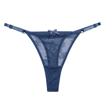 Lila™ | Tanga de encaje transparente con lazo