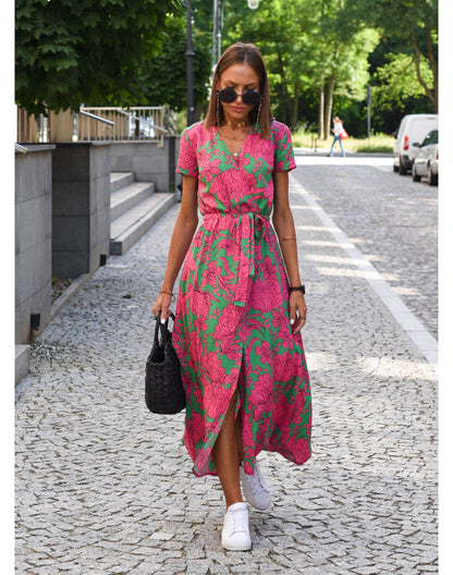 Casandra™ | Elegante vestido floral con escote en V
