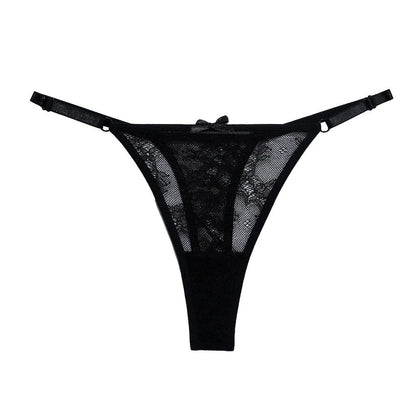 Lila™ | Tanga de encaje transparente con lazo