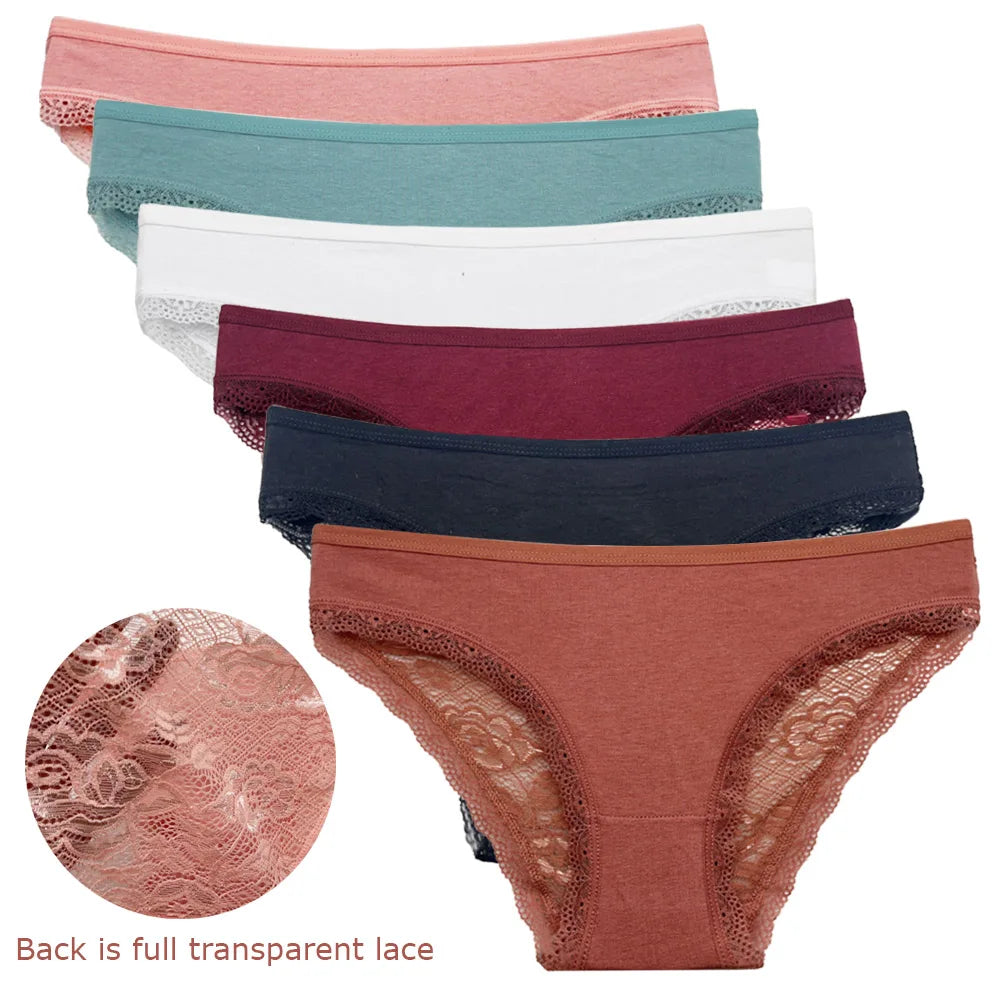 Émilie™ | Pack 5 panties de encaje tiro bajo
