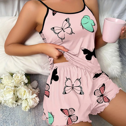 Odile™ | Pijama corto con estampado de mariposas