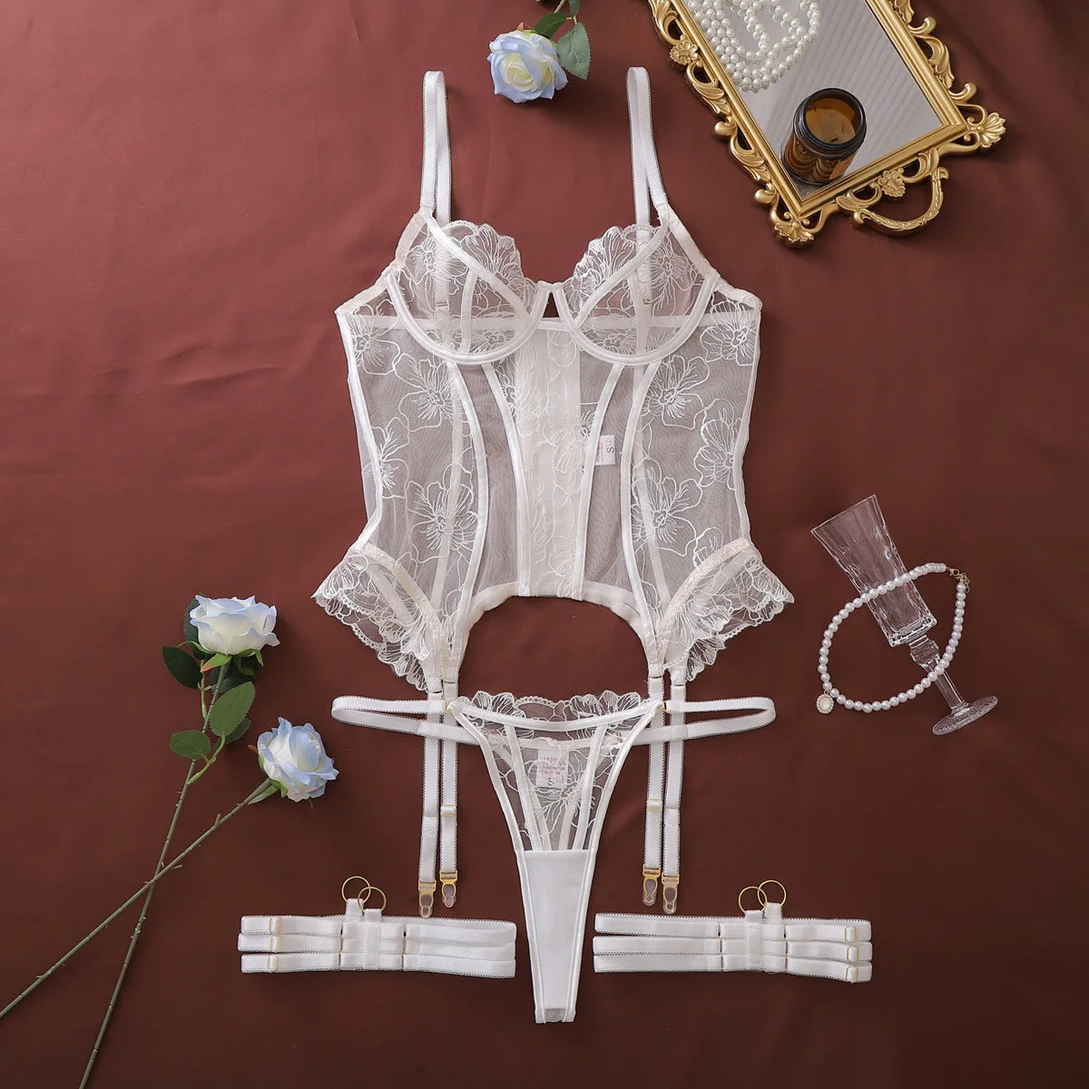 Marceline™ | Conjunto corsé con tanga y lazos