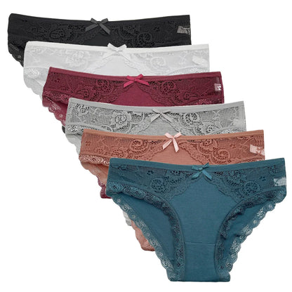 Émilie™ | Pack 5 panties de encaje tiro bajo