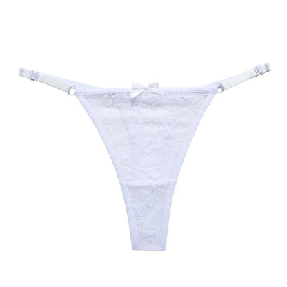 Lila™ | Tanga de encaje transparente con lazo