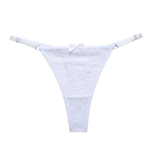 Lila™ | Tanga de encaje transparente con lazo