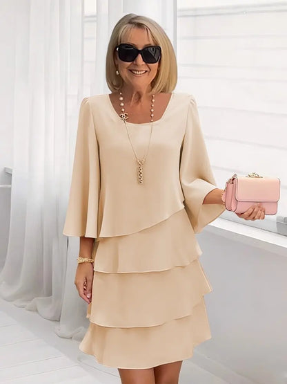 María Estela™ | Vestido elegante básico manga media